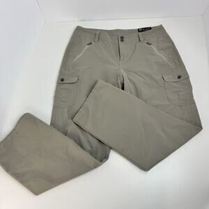 Kuhl Pants Womens 10 short Tan Destroyr Nylon Cargo Hiking Climbing Outdoors